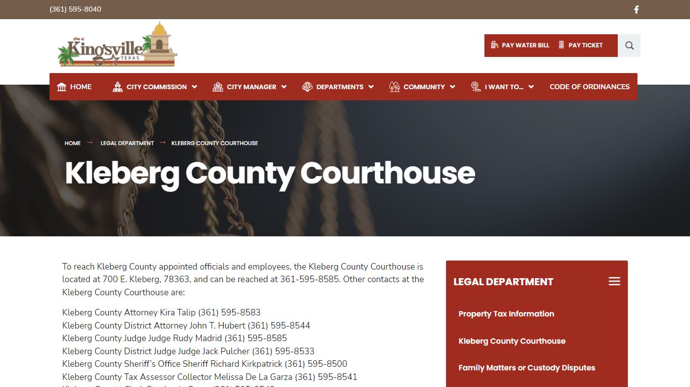 Kleberg County Courthouse - The City Of Kingsville